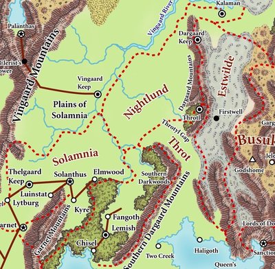 Carte de la région, notez que Firstwal était Firstwell à l'origine (et c'est bien Firstwal avec un seul l).